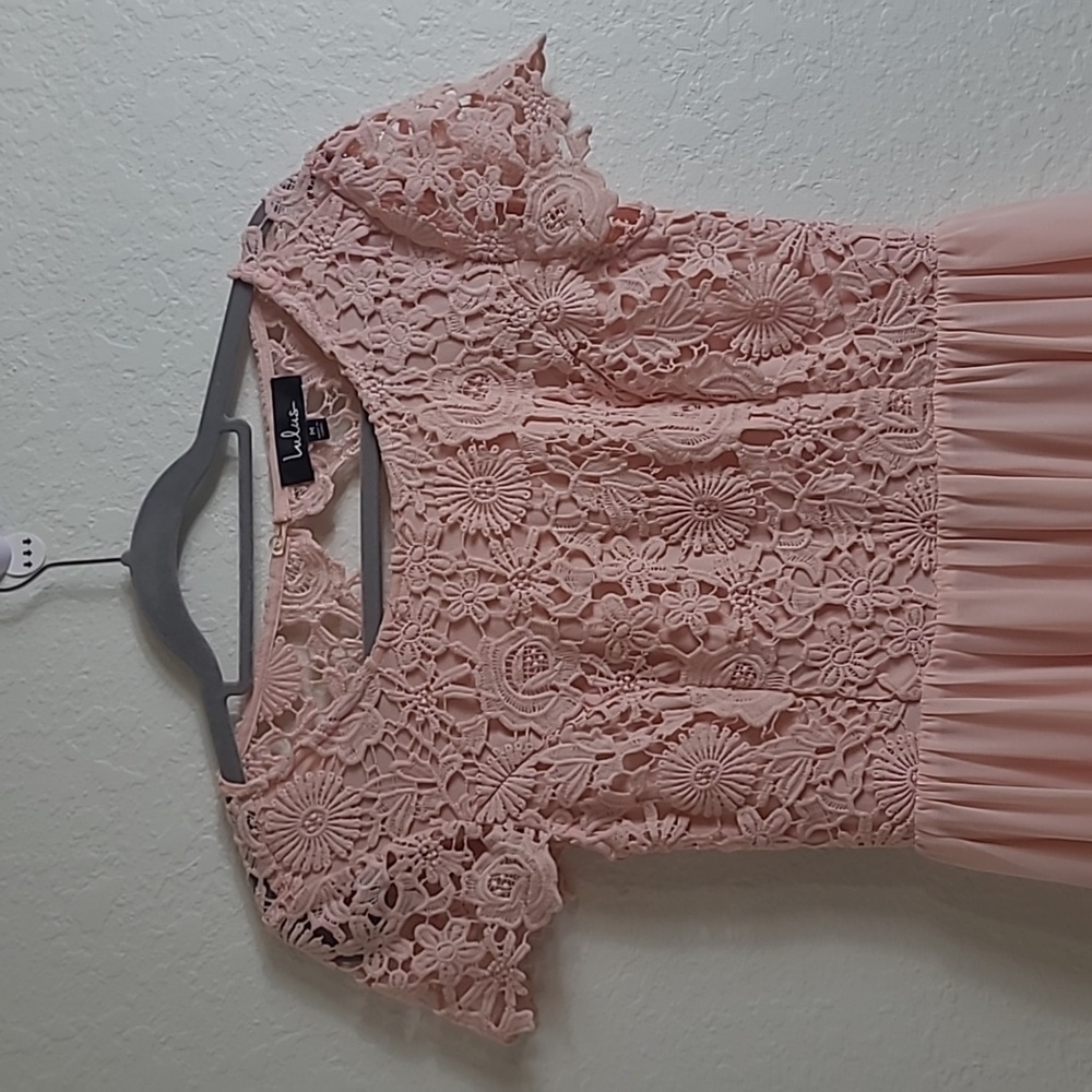 Lulus Elegant Pink Lace Maxi Dress Special Ocasion Size M - Picture 2 of 10